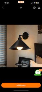 Zwart Wandlampen / black wall light sconce 2 pieces, Huis en Inrichting, Lampen | Wandlampen, Ophalen, Nieuw