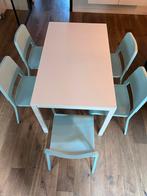 Eettafel met 5 stoelen, Huis en Inrichting, Tafels | Eettafels, Ophalen, Kunststof, 100 tot 150 cm, 50 tot 100 cm