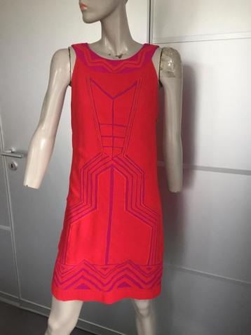 B409 Steps: maat 34=XS jurk jurkje rood/roze beschikbaar voor biedingen