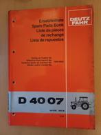 Onderdelenboek Deutz D4007, Gelezen, Ophalen of Verzenden, Tractor en Landbouw