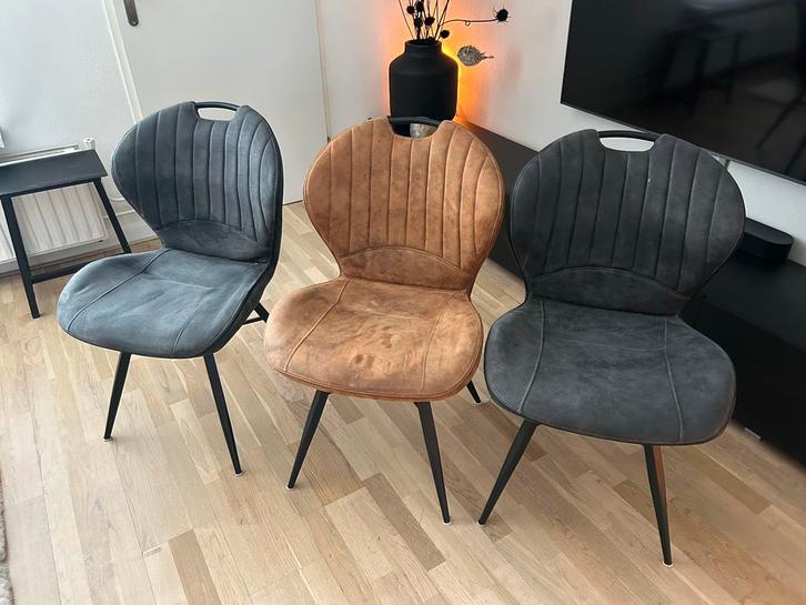 3 Castione eetkamerstoelen ZGAN - Pronto, Huis en Inrichting, Stoelen, Gebruikt, Drie, Metaal, Grijs, Ophalen