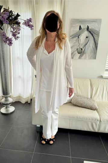 Wit vest jasje met tuniek lang shirt 44 46 XL XXL nieuw beschikbaar voor biedingen