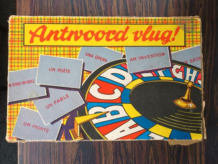 Vintage Antwoord Vlug!  Spel uit 1950, Hobby en Vrije tijd, Gezelschapsspellen | Bordspellen, Gebruikt, Een of twee spelers, Drie of vier spelers