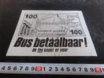sticker Nationale strippenkaart 100 gulden FNV Bus betaalbaa, Ophalen, Zo goed als nieuw