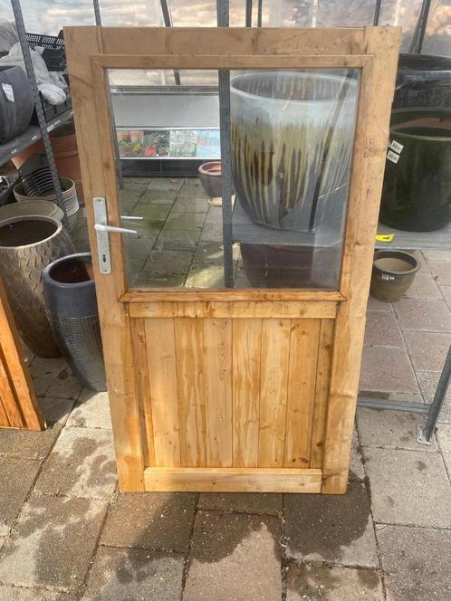 houten deur met kozijn, Tuin en Terras, Tuinhuizen, Zo goed als nieuw, Tuinhuis, Hout, Minder dan 250 cm, Minder dan 200 cm, 1 raam