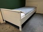 Bed van Woood, wit, met lattenbodem, Huis en Inrichting, Ophalen, Gebruikt, 90 cm, Eenpersoons