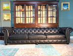 Prachtige XXL Chesterfield bank zwart GRATIS BEZORGD, Ophalen of Verzenden, Zo goed als nieuw, 200 tot 250 cm, Leer