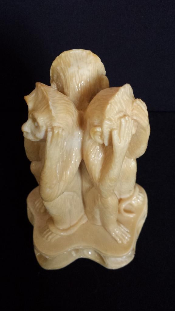 BEELDJE Horen Zien & Zwijgen <> 3 wijze APEN 14 x 10 cm., Verzamelen, Ophalen of Verzenden, Zo goed als nieuw, Dier