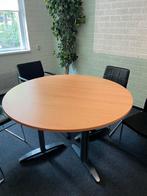 Ronde, verstelbare tafel - 140 cm, Huis en Inrichting, Tafels | Eettafels, Ophalen, Gebruikt, 100 tot 150 cm, Rond