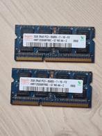 Hynix 2x2GB DDR3 8500S SODIMM geheugen, Computers en Software, RAM geheugen, DDR3, Ophalen of Verzenden, Zo goed als nieuw, Laptop