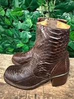 Geweldig mooie vintage python blokhak Paul warmer maat 40, Paul warmer, Bruin, Lage of Enkellaarzen, Nieuw