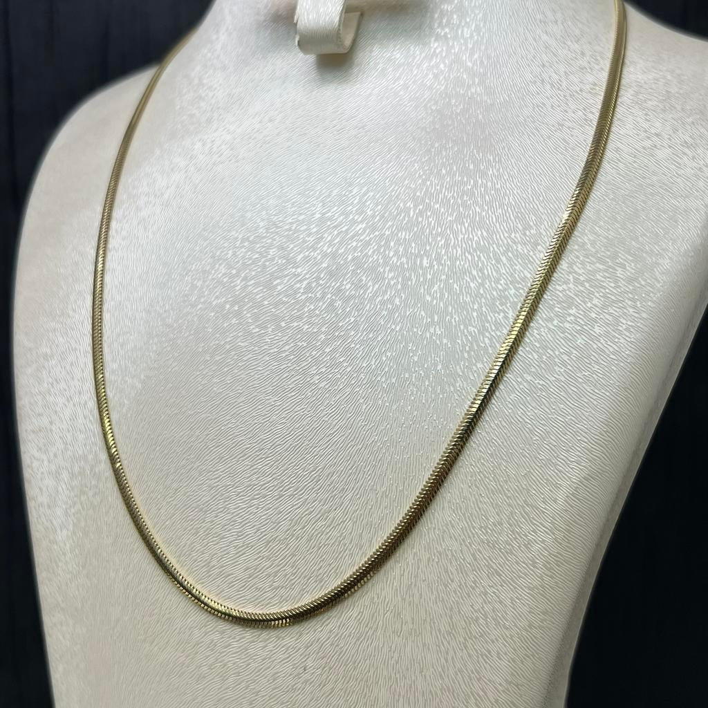 14k gouden ketting glad schakel collier nieuw, Ophalen of Verzenden, Nieuw, Goud