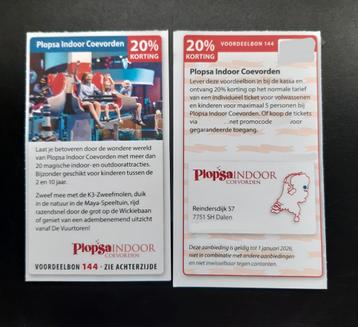 Plopsa Indoor Coevorden 20% korting.
 beschikbaar voor biedingen