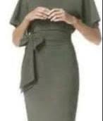 LaDress Aretha jurk M olijfgroen of navy zgan, Kleding | Dames, Jurken, Zo goed als nieuw, Maat 38/40 (M), Groen, Knielengte, Ophalen of Verzenden
