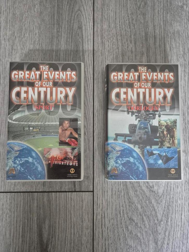 The Great Events of Our Century VHS - Sport & Oorlogen, Cd's en Dvd's, VHS | Film, Zo goed als nieuw, Overige genres, Alle leeftijden