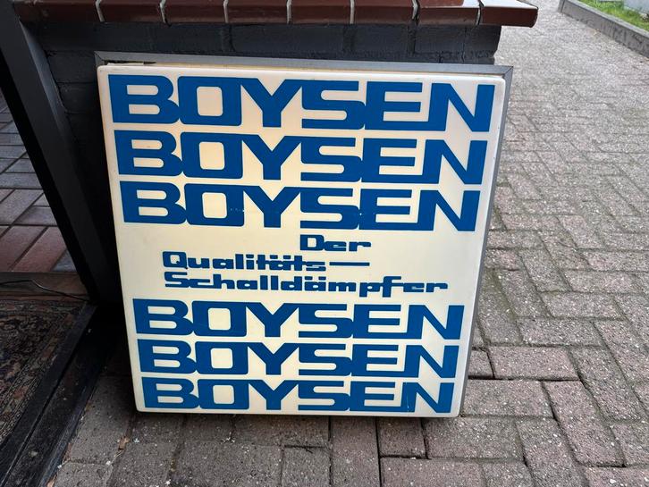 Vintage Boysen Lichtbak Reclamebord, Verzamelen, Merken en Reclamevoorwerpen, Gebruikt, Lichtbak of (neon) lamp, Ophalen