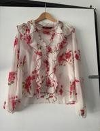 Zara Bloemen Blouse - Maat M, Kleding | Dames, Blouses en Tunieken, Verzenden, Zo goed als nieuw, Maat 38/40 (M), Wit