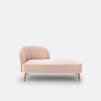 Bank / longchair fluweel, tweezitsbank / Chaise lounge, roze, Ophalen, Eenpersoons, 75 tot 100 cm, Zo goed als nieuw