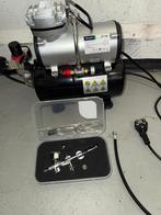 Airbrush set met 2L compressor, Ophalen of Verzenden, Zo goed als nieuw, Airbrush en Toebehoren