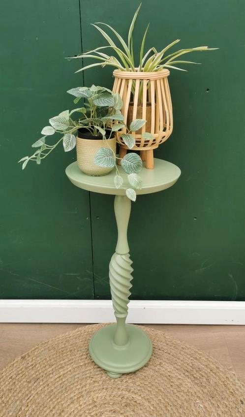 Plantentafeltje 85% Salie, Huis en Inrichting, Tafels | Bijzettafels, Rond, 60 cm of meer, Hout, Ophalen