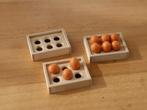 Grappige houten eierrekjes met 6 bruine eitjes., Ophalen of Verzenden, Nieuw, Gebruiksvoorwerp