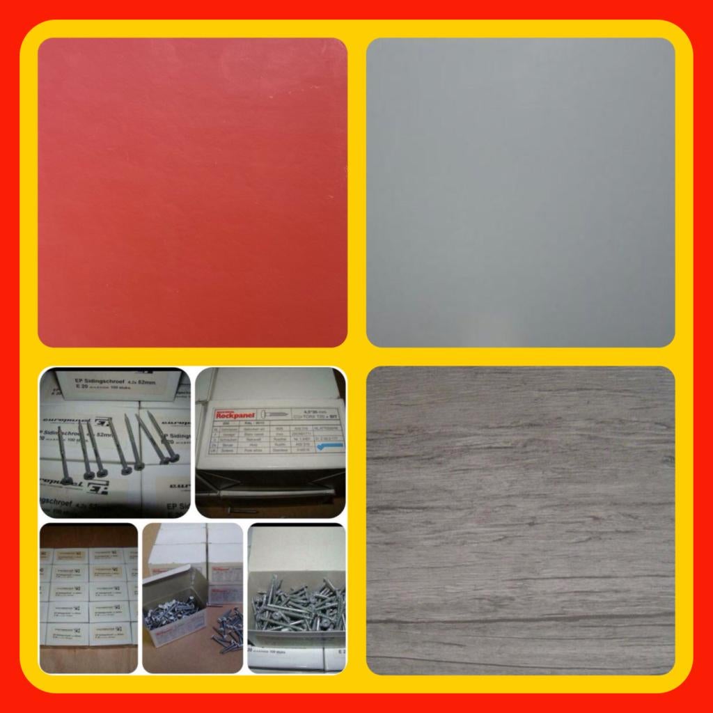 005. Rockpanel 8 -6 mm in diverse RAL kleuren NIEUW, Doe-het-zelf en Verbouw, Overige Doe-het-zelf en Verbouw, Nieuw, Ophalen