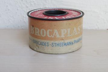 Antiek Brocades metalen houder voor Brocaplast hechtpleister beschikbaar voor biedingen