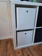2x witte opbergbakken (voor Kallax), Huis en Inrichting, Woonaccessoires | Schalen en Manden, Kunststof, Gebruikt, Mand, Vierkant