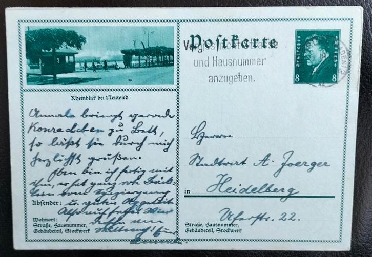 Duitse Rijk Postkarte P189/045 Gelopen., Postzegels en Munten, Brieven en Enveloppen | Buitenland, Briefkaart, Verzenden