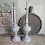 2x Landelijke houten pinakel ornament hoogte 49cm *Etage3*, ., Ophalen of Verzenden, Zo goed als nieuw, .