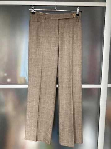 Classic Cut Straight-Leg Wool-Blend Beige Winter Trousers beschikbaar voor biedingen