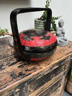 Chinese mand vintage chinees riet handbeschilderd, Huis en Inrichting, Woonaccessoires | Schalen en Manden, Verburgt Vintage, Gebruikt