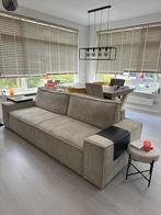 Beige Ribstof Bank - 3 zits, Ophalen, Driepersoons, 75 tot 100 cm, Zo goed als nieuw