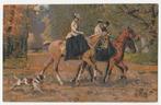 Paarden.  Amazones en ruiter.  Herfst.  Illustrateurs. 1909., Verzenden, Voor 1920, Gelopen, Overige thema's