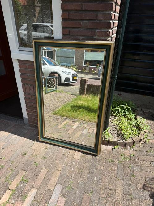 Spiegel (groen & goud) 116 x 76 x 5 cm, Huis en Inrichting, Woonaccessoires | Spiegels, Gebruikt, 75 tot 100 cm, 100 tot 150 cm