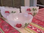 Vintage arcoroc schaaltjes met roosje (5), Antiek en Kunst, Antiek | Servies los, Ophalen of Verzenden