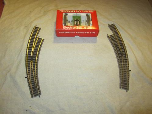 fleischmann profi-rails 6142/6195 elektrische wissels, Hobby en Vrije tijd, Modeltreinen | H0, Zo goed als nieuw, Rails, Gelijkstroom