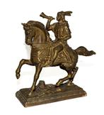 Klaroenblazer op paard van brons, Antiek en Kunst, Antiek | Koper en Brons, Ophalen of Verzenden, Brons