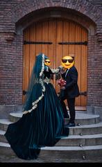 Hennajurk fluweel XL, Ophalen, Zo goed als nieuw, Groen, Trouwjurk