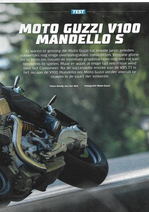 Losbladige test MOTO GUZZI V100 Mandello S, KicXstart 2022, Boeken, Motoren, Nieuw, Merk of Model, Ophalen of Verzenden
