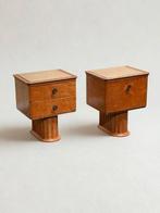 Set Scandinavische Vintage Art Deco nachtkastjes, Huis en Inrichting, Ophalen of Verzenden, Zo goed als nieuw, Minder dan 45 cm