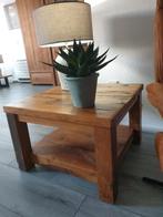 Eiken Bijzettafel 70x70, Ophalen, Zo goed als nieuw, Vierkant