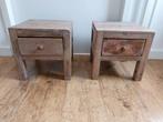 2 ouden houten kastjes nachtkastje met lade, Antiek en Kunst, Antiek | Meubels | Kasten, Ophalen