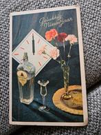 Jenever Fles Nieuwjaarskaart, Verzamelen, Ophalen of Verzenden, 1940 tot 1960, Gelopen