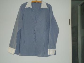 blouse mt 52 grijs met streepjes beschikbaar voor biedingen