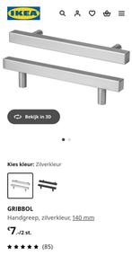 IKEA handgreep GRIBBOL zilverkleur (140 mm), Ophalen of Verzenden, Nieuw