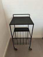 Ijzeren bijzettafeltje zwart, Huis en Inrichting, Tafels | Bijzettafels, Ophalen, Minder dan 55 cm, Metaal of Aluminium, Rond