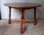 Vintage brocante ronde tafel uitschuifbaar 110 cm, Antiek en Kunst, Antiek | Meubels | Tafels, Ophalen of Verzenden