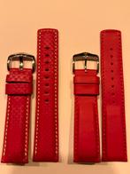 Hirsch horlogeband - Rood - 22mm - waterdicht - 2 stuks, Ophalen of Verzenden, Nieuw