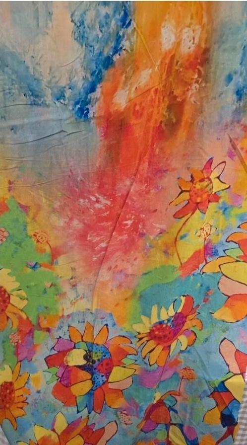 rayon poplin digi randontwerpen bloemen, Hobby en Vrije tijd, Stoffen en Lappen, Nieuw, Overige materialen, 120 cm of meer, 200 cm of meer